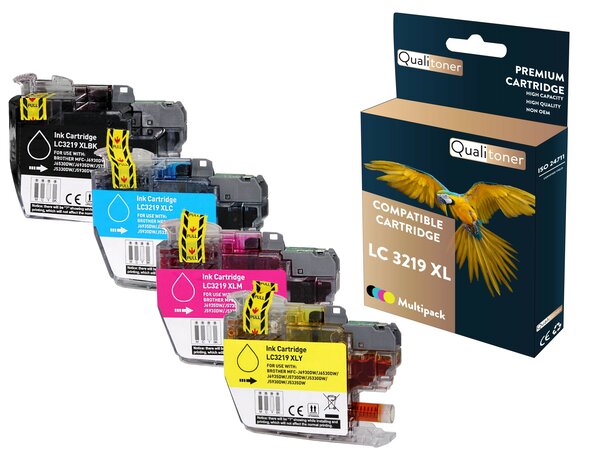 Qualitoner - 4 cartouche compatible pour brother lc3219xl lc 3219 xl noir + cyan + magenta + jaune (livres)