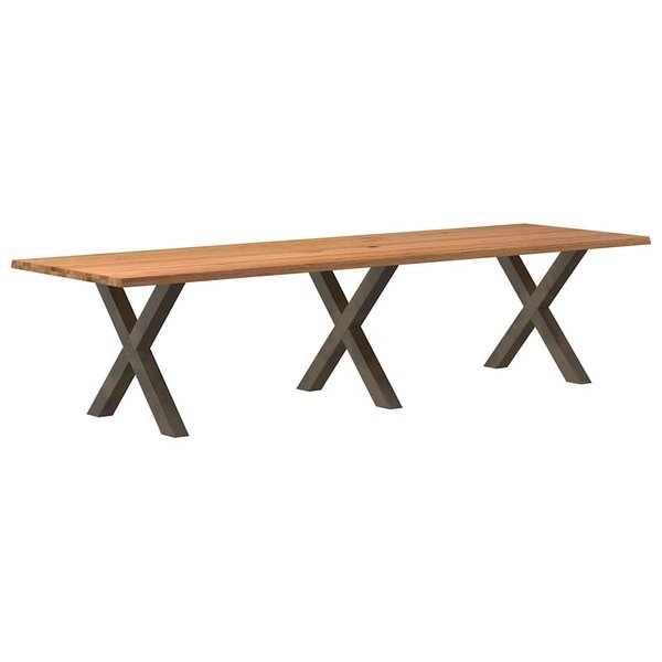 vidaXL Table à manger marron clair bois de chêne massif rectangulaire