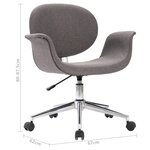 vidaXL Chaise pivotante de bureau Gris Tissu