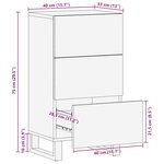 vidaXL Buffet noir 40x33x75 cm bois massif de manguier