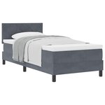 vidaXL Lit à ressorts avec matelas Gris foncé 90 x 190 cm Velours