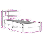 vidaXL Lit bibliothèque sans matelas blanc 90x200cm bois de pin massif
