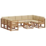 vidaXL Ensemble de canapés d'extérieur 10 Pièces Naturel et Beige