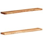 vidaXL Étagères murales 2 Pièces 100x20x3 5 cm bois massif d'acacia