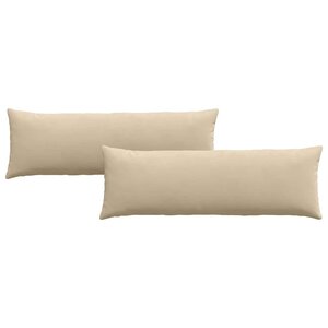 vidaXL Coussins de canapé 2 Pièces Crème 120 x 40 cm tissu