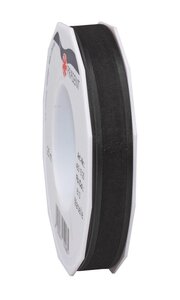 Organza marseille 25-m-rouleau 15 mm  noir