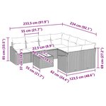 vidaXL Ensemble de Canapés avec coussin 9 Pièces Noir et Crème polyrotin