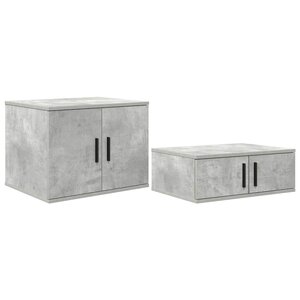 vidaXL Armoire de rangement 2 Pièces Gris béton 127 x 41 x 40 cm