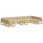 vidaXL Ensemble de canapés d'extérieur 11 pc Blanc et Beige