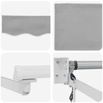 vidaXL Auvent Gris clair 3 x 2 5 m Polyester et métal