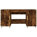 Bureau table poste de travail meuble d'ordinateur informatique étude chêne fumé 140 x 50 x 75 cm bois d'ingénierie brun 02_0023579
