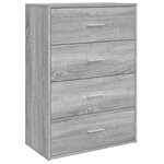 vidaXL Buffets 2 Pièces sonoma gris 60x31x84 cm bois d'ingénierie