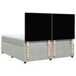 vidaXL Sommier à lattes de lit et matelas Gris clair 180x200cm Velours