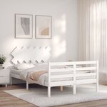 vidaXL Cadre de lit sans matelas blanc 120x200 cm bois massif