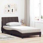 vidaXL Cadre de lit sans matelas marron foncé 100x200 cm tissu