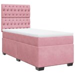 vidaXL Sommier à lattes de lit avec matelas Rose 90x200 cm Velours