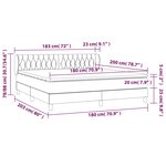vidaXL Sommier à lattes de lit avec matelas Gris clair 180x200cm Tissu