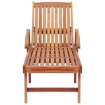 vidaXL Chaise longue avec coussin crème Bois de teck solide