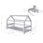 Lit cabane enfant TERY 80 x 160 vert sauge