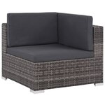 vidaXL Salon de jardin 6 Pièces avec coussins résine tressée gris