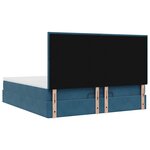 VidaXL Cadre de lit ottoman avec matelas bleu foncé 180x200 cm velours