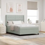 vidaXL Lit à ressorts avec matelas Gris clair 140 x 190 cm Velours