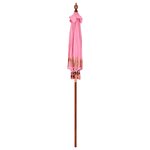 vidaXL Parasol balinais Rose (180-190) x 260 cm Coton et bois massif