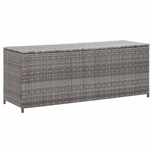 vidaXL Boîte de rangement de jardin gris 150x50x60 cm résine tressée