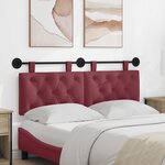 vidaXL Tête de lit suspendue Bordeaux Tissu