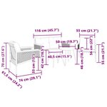 vidaXL Ensemble de meubles de balcon avec coussins 5 Pièces noir acier