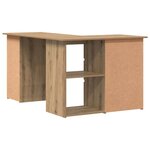 vidaXL Bureau d'angle chêne artisanal 145x100x76 cm bois d'ingénierie