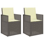 vidaXL Chaises de jardin salle à manger 2 pc Gris clair et Crème PP
