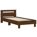 vidaXL Cadre de lit tête de lit et lumières LED chêne marron 90x200 cm