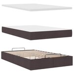 vidaXL Cadre de lit ottoman avec matelas marron foncé 120x200 cm tissu
