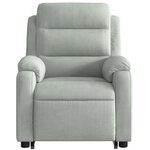 vidaXL Fauteuil inclinable Gris clair Velours