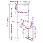 vidaXL Haut Armoire avec tiroir Chêne artisanal 69 5 x 32 5 x 180 cm