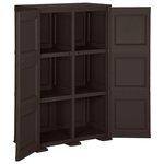 vidaXL Armoire en plastique 79x43x125 cm Design de bois Marron