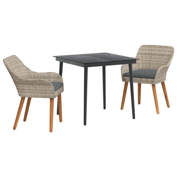 vidaXL Ensemble de salle à manger pour jardin 3 Pièces Gris clair