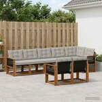 vidaXL Ensemble de canapés d'extérieur 8 Pièces Naturel et gris clair