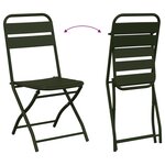 Set de bistrot pliant 3 pièces vert foncé en acier