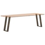 vidaXL Pieds de table console en U  2 pièces  acier naturel  38 x (72-73) cm