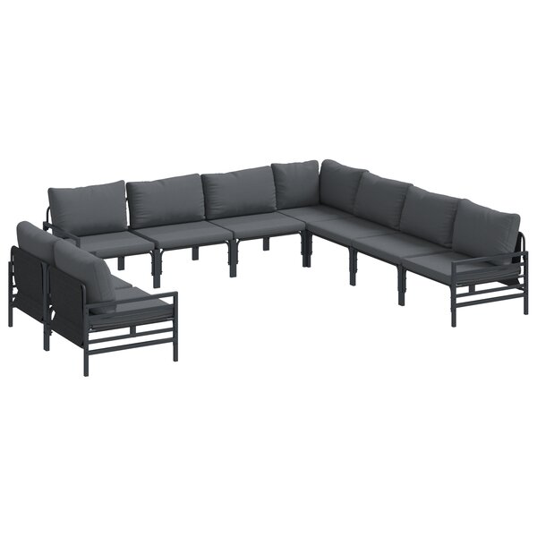 vidaXL Ensemble de canapé de jardin 9 Pièces Anthracite Acier