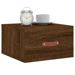 vidaXL Table de chevet murale chêne marron 35x35x20 cm