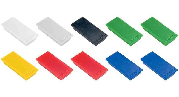 Set de 10 aimants de fixation,force adhésive:1.000 g,50 x 23 mm Assortis FRANKEN