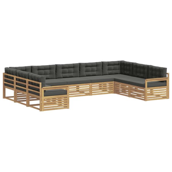 vidaXL Ensemble de canapés d'extérieur 9 pc Blanc et anthracite