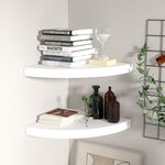 vidaXL Étagères d'angle flottantes 2 Pièces blanc 35x35x3 8 cm MDF