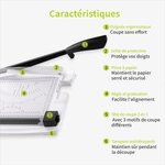 ACROPAQ Massicot Coupe-papier A4 10 pages à la fois- 3 têtes de coupe différents (droit  ondulé et perforé)- Sécurisé- Pliable- Règle marquée