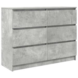 vidaXL Buffet Gris béton 100x35x76 cm Bois d'ingénierie
