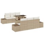 vidaXL Ensemble de canapé de jardin avec coussin 7 Pièces beige et crème