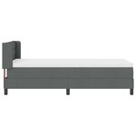vidaXL Lit Box Spring avec matelas - gris foncé  80 x 200 cm  tissu.